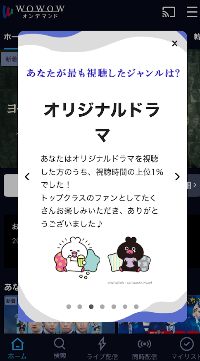 WOWOWオリジナルドラマを視聴した人の上位1％